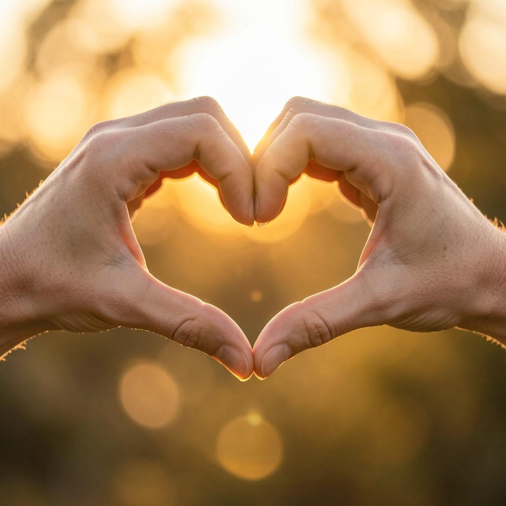 Hands forming a heart in warm golden light — the spirit of Global Coaching: Heal the Heart
