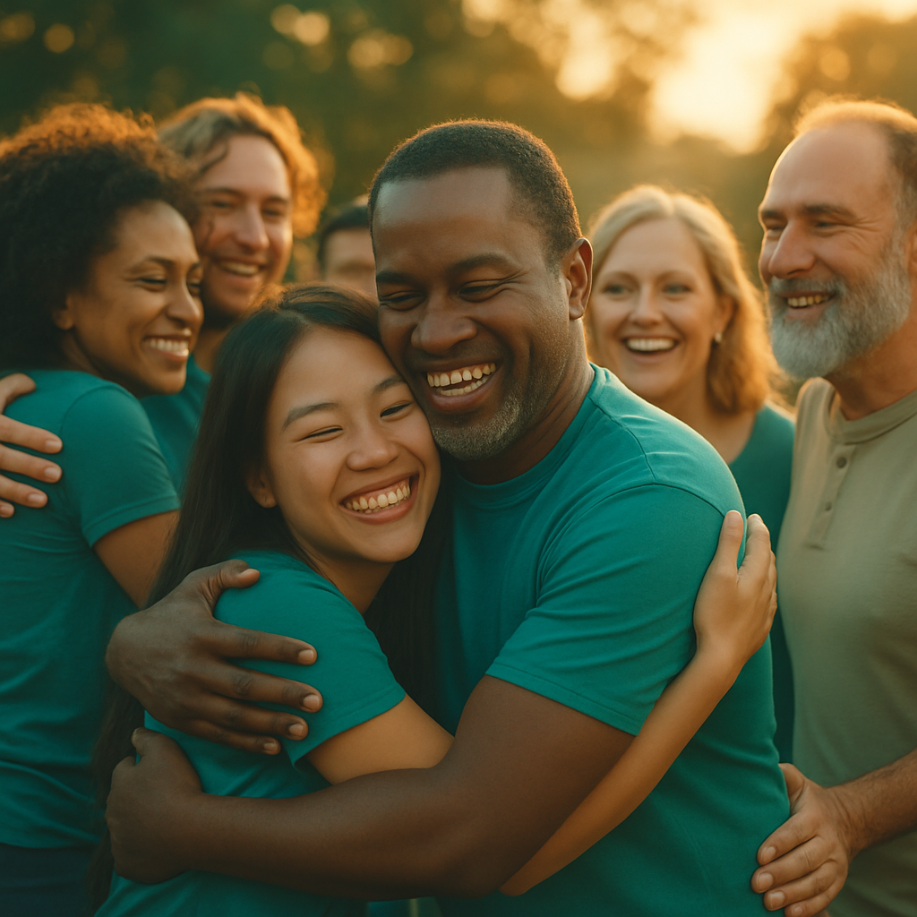 Neighbors gathered together in community